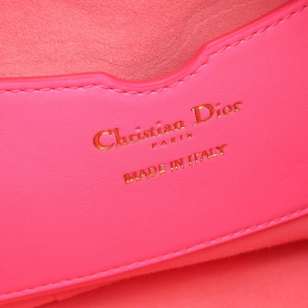 Dior VIBE Hobo Cannage Leather Shoulder Bag Pink White - Picture 4 of 5